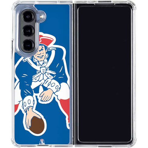 NFL New England Patriots Retro Logo Galaxy Z Fold5 5G Clear Case