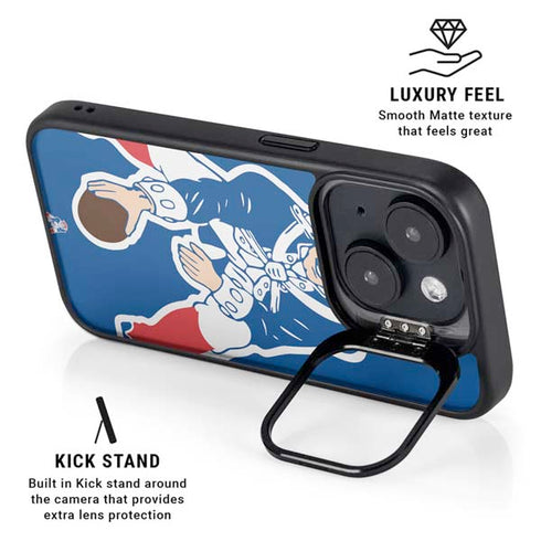 NFL New England Patriots Retro Logo iPhone 15 Kickstand Case
