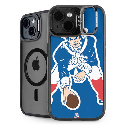 NFL New England Patriots Retro Logo iPhone 15 Plus Kickstand Case
