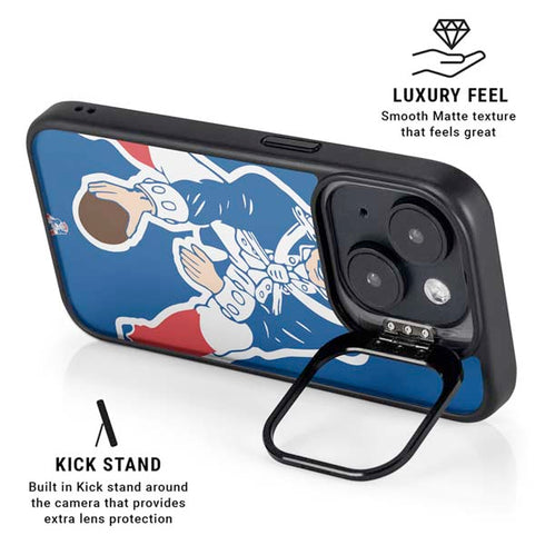 NFL New England Patriots Retro Logo iPhone 15 Plus Kickstand Case