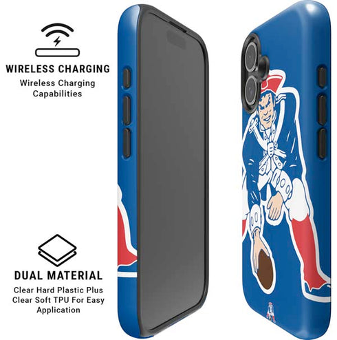 NFL New England Patriots Retro Logo iPhone 16 Magsafe Impact Case