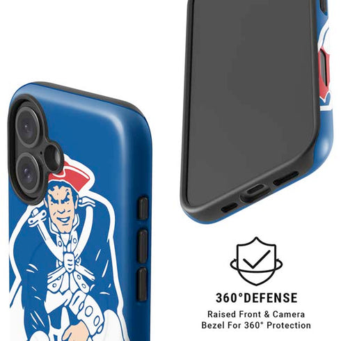 NFL New England Patriots Retro Logo iPhone 16 Plus Magsafe Impact Case