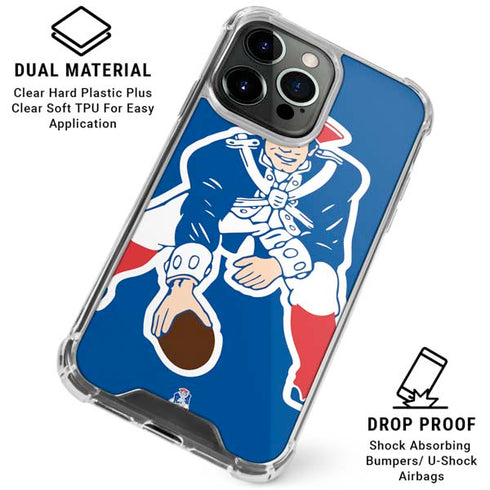 NFL New England Patriots Retro Logo iPhone 16 Pro Max Clear Case
