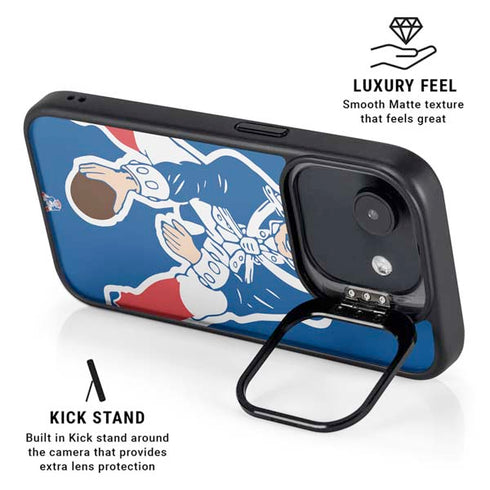 NFL New England Patriots Retro Logo iPhone 16e Kickstand Case