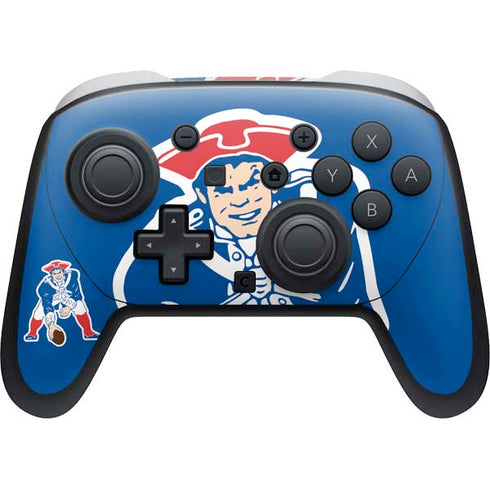 NFL New England Patriots Retro Logo Nintendo Switch 2 (2025) Pro Controller Skin