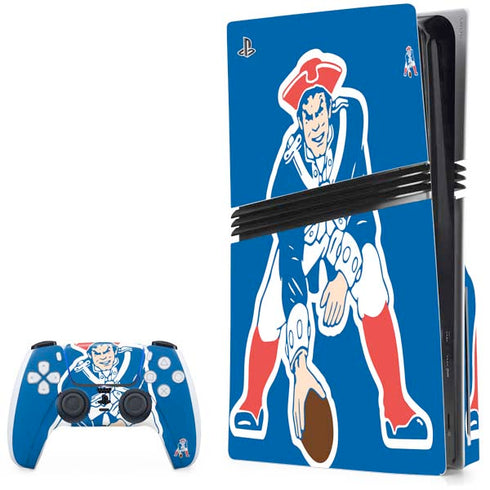 NFL New England Patriots Retro Logo PS5 Pro Disk Bundle Skin