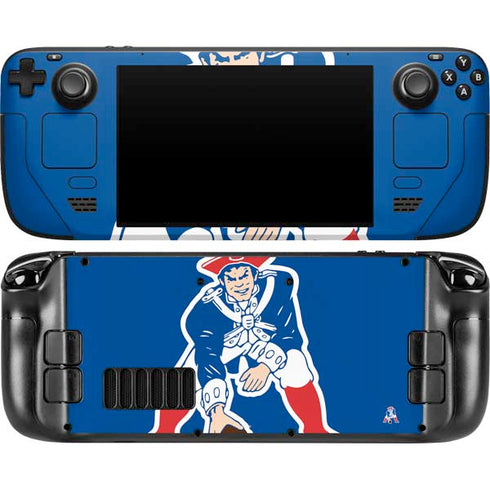 NFL New England Patriots Retro Logo Steam Deck Handheld Gaming Computer OLED Skin