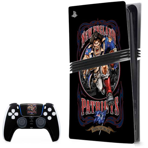 Liquid Blue NFL New England Patriots Running Back PS5 Pro Bundle Skin
