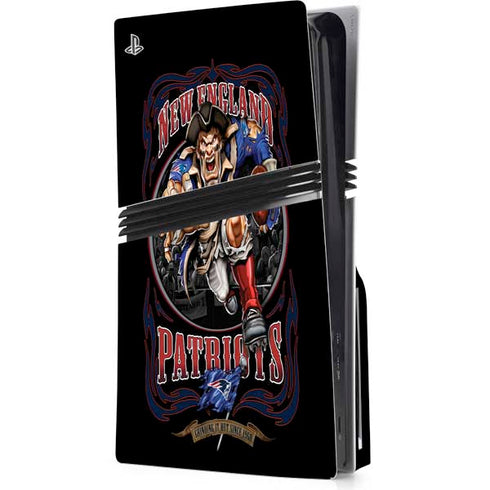 Liquid Blue NFL New England Patriots Running Back PS5 Pro Disk Console Skin