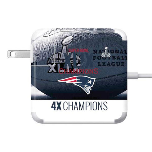 NFL New England Patriots Super Bowl Champs 85W Power Adapter (15 and 17 inch MacBook Pro Charger) Skin