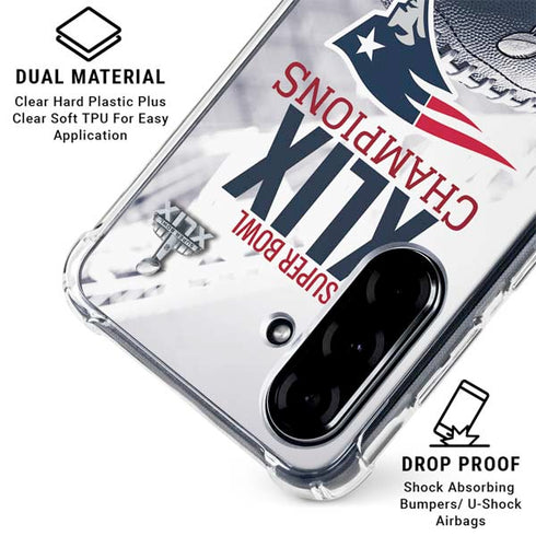 NFL New England Patriots Super Bowl Champs Galaxy A36 5G Clear Case
