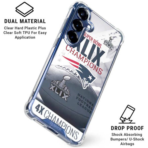 NFL New England Patriots Super Bowl Champs Galaxy S25 Plus Clear Case