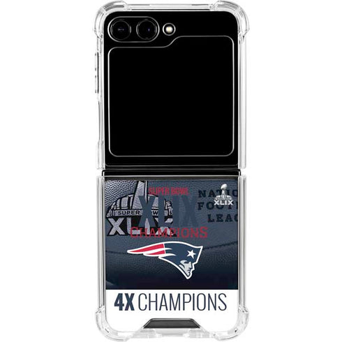 NFL New England Patriots Super Bowl Champs Galaxy Z Flip6 Clear Case