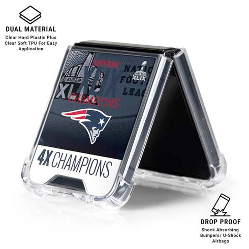 NFL New England Patriots Super Bowl Champs Galaxy Z Flip6 Clear Case
