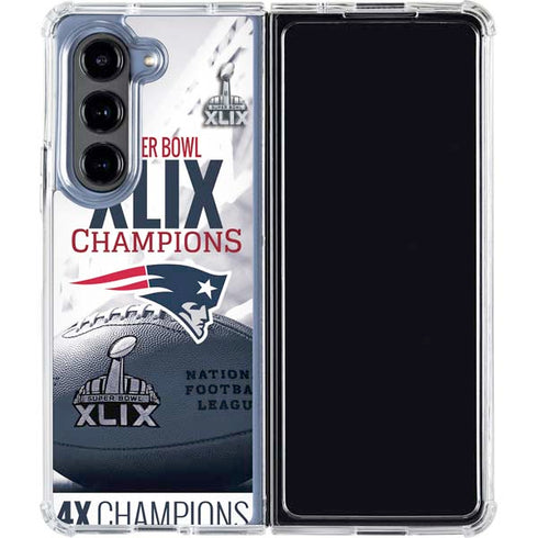 NFL New England Patriots Super Bowl Champs Galaxy Z Fold5 5G Clear Case
