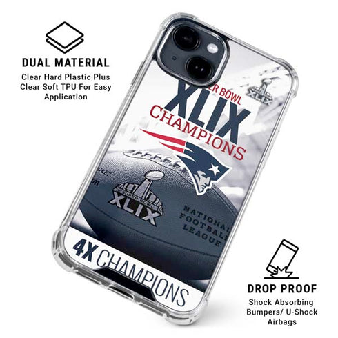 NFL New England Patriots Super Bowl Champs iPhone 15 Clear Case