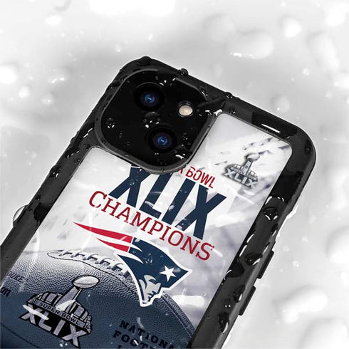 NFL New England Patriots Super Bowl Champs iPhone 15 Plus Waterproof Case
