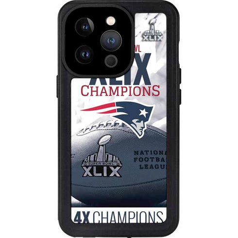 NFL New England Patriots Super Bowl Champs iPhone 15 Pro Waterproof Case