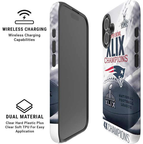 NFL New England Patriots Super Bowl Champs iPhone 16 Magsafe Impact Case