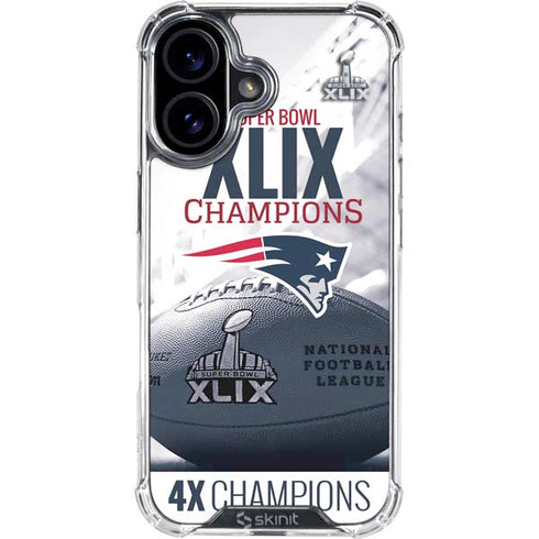 NFL New England Patriots Super Bowl Champs iPhone 16 Plus Clear Case