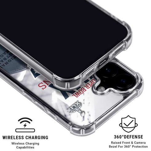 NFL New England Patriots Super Bowl Champs iPhone 16 Plus Clear Case