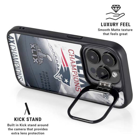 NFL New England Patriots Super Bowl Champs iPhone 16 Pro Kickstand Case
