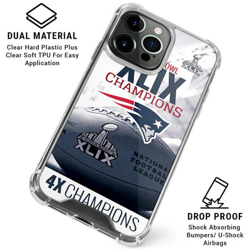 NFL New England Patriots Super Bowl Champs iPhone 16 Pro Max Clear Case