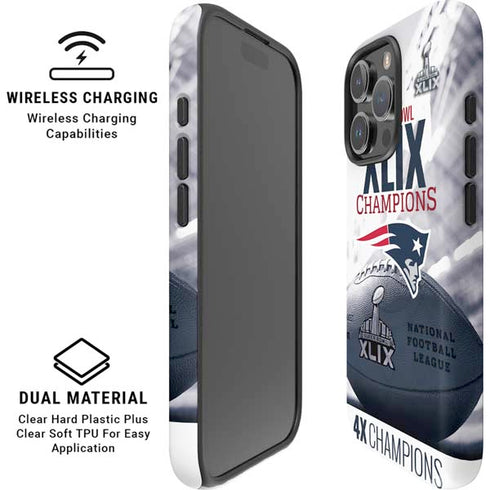 NFL New England Patriots Super Bowl Champs iPhone 16 Pro Max Magsafe Impact Case