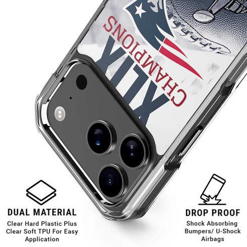 NFL New England Patriots Super Bowl Champs iPhone 18 Pro Clear Case