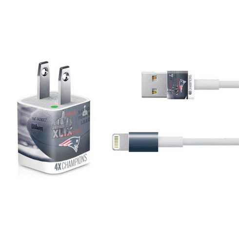 NFL New England Patriots Super Bowl Champs iPhone Charger (5W USB) Skin