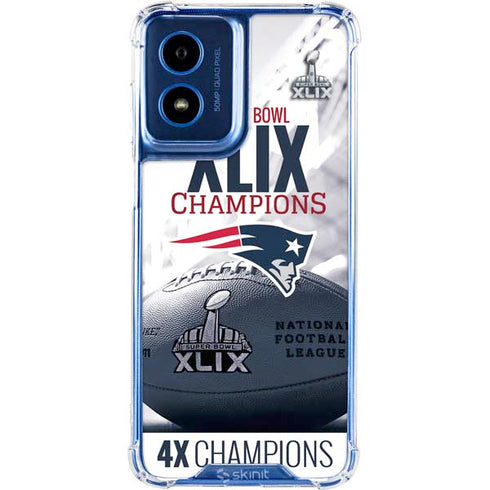 NFL New England Patriots Super Bowl Champs Moto G 5G (2024) Clear Case