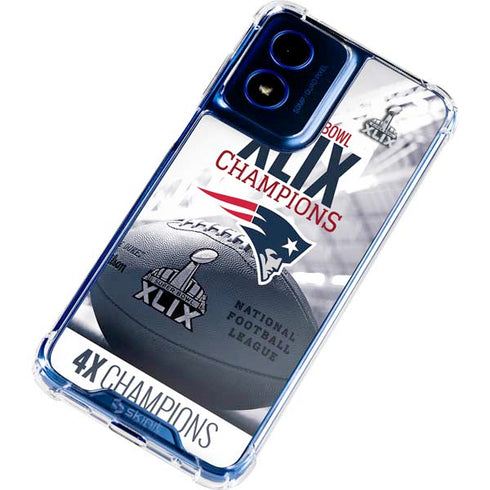 NFL New England Patriots Super Bowl Champs Moto G 5G (2024) Clear Case