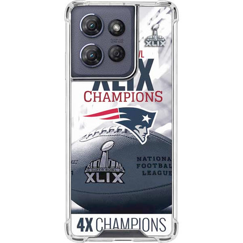 NFL New England Patriots Super Bowl Champs Moto G Play 5G (2025) Clear Case