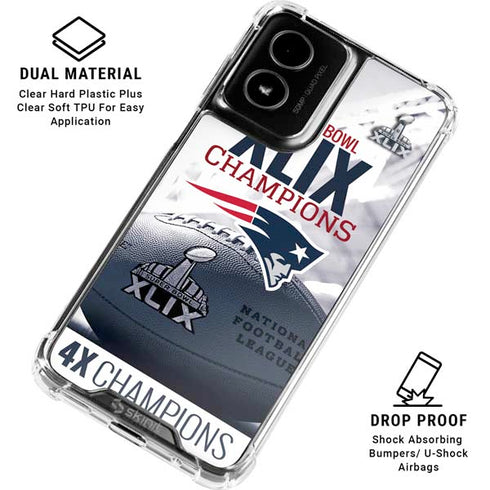 NFL New England Patriots Super Bowl Champs Moto G Power 5G (2024) Clear Case