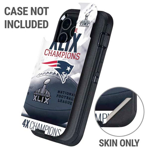 NFL New England Patriots Super Bowl Champs Otterbox Defender iPhone Skin