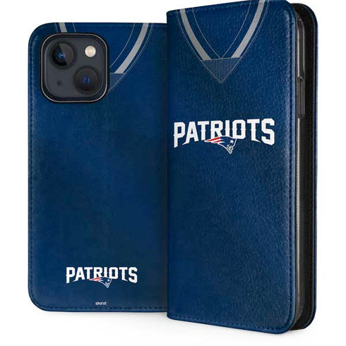 NFL New England Patriots Team Jersey iPhone 15 Plus Folio Case