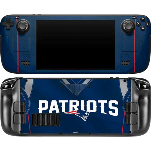 NFL New England Patriots Team Jersey Steam Deck Handheld Gaming Computer OLED Skin