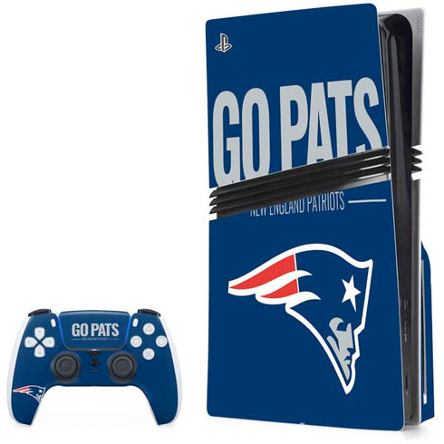 NFL New England Patriots Team Motto PS5 Pro Disk Bundle Skin