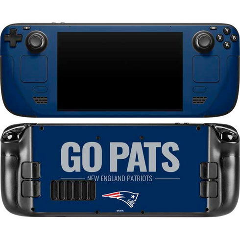 NFL New England Patriots Team Motto Steam Deck Handheld Gaming Computer OLED Skin