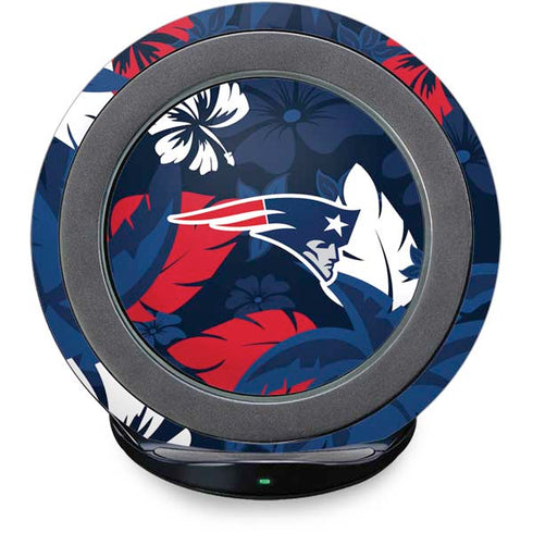 NFL New England Patriots Tropical Print Fast Charge Wireless Charging Stand Skin