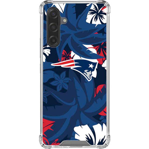 NFL New England Patriots Tropical Print Galaxy A17 Clear Case