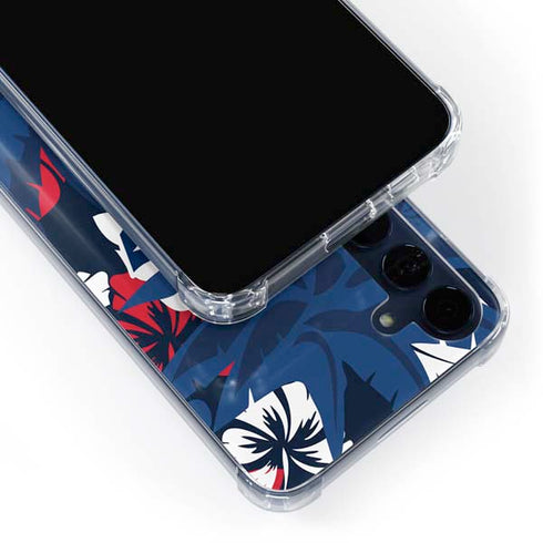 NFL New England Patriots Tropical Print Galaxy A35 5G Clear Case