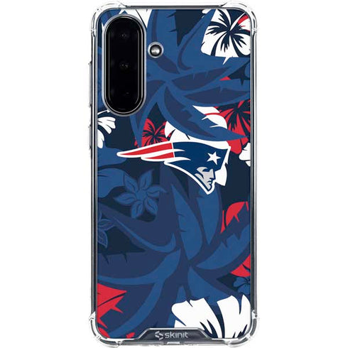 NFL New England Patriots Tropical Print Galaxy A36 5G Clear Case