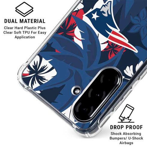 NFL New England Patriots Tropical Print Galaxy A36 5G Clear Case