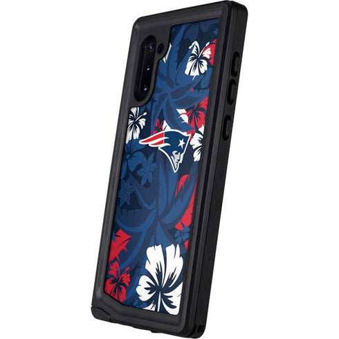 NFL New England Patriots Tropical Print Galaxy Note 10 Waterproof Case