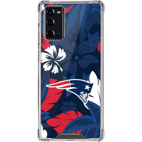 NFL New England Patriots Tropical Print Galaxy Note20 5G Clear Case