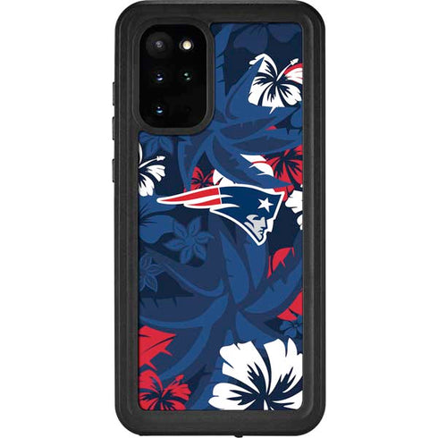 NFL New England Patriots Tropical Print Galaxy S20 Plus Waterproof Case