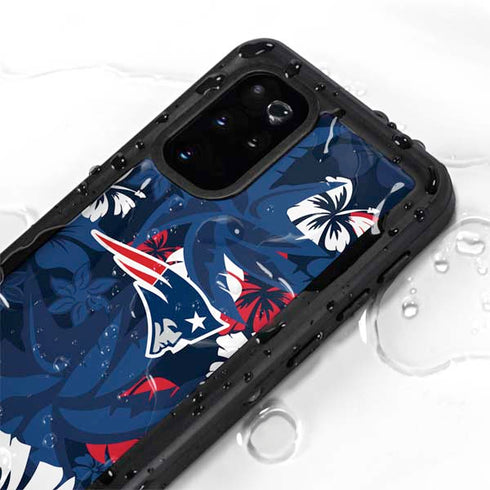 NFL New England Patriots Tropical Print Galaxy S20 Plus Waterproof Case