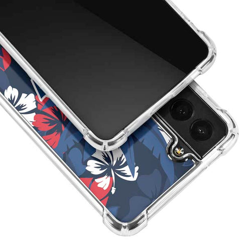 NFL New England Patriots Tropical Print Galaxy S22 Plus Clear Case