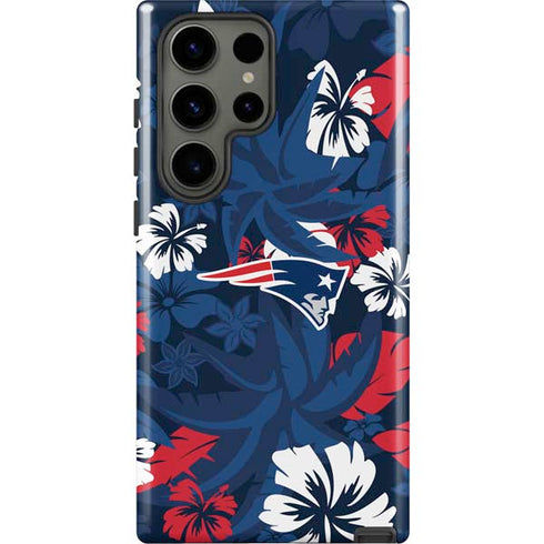 NFL New England Patriots Tropical Print Galaxy S23 Ultra Pro Case
